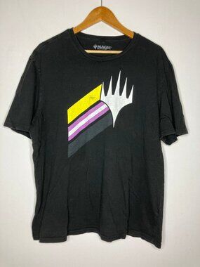 Magic The Gathering Planeswalker Symbol Graphic T-Shirt Men's Black Short Sleeve